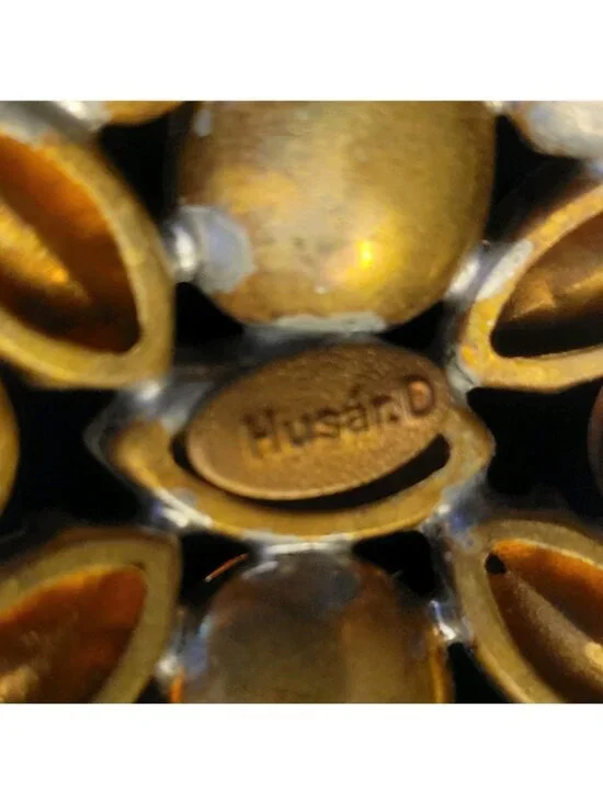 Husar.D Czech Glass Bracelet Victorian Style Large Teardrop Matquise Square - Picture 5 of 10